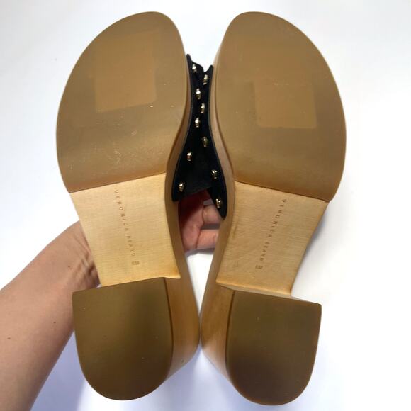 VERONICA BEARD NWOT Hannalee Suede Clog Platform Sandals in Black Size 8 - Picture 14 of 14